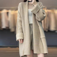 Casual Loose Long-Sleeved Knitwear Cardigan Sweater for Women 2